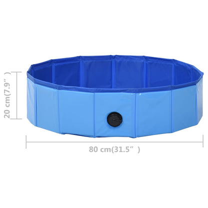 Piscine pliable pour chiens Bleu 80x20 cm PVC