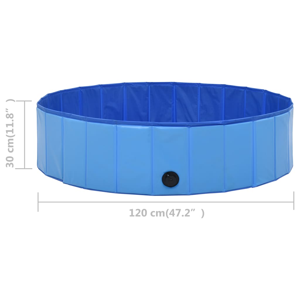 Piscine pliable pour chiens Bleu 120x30 cm PVC