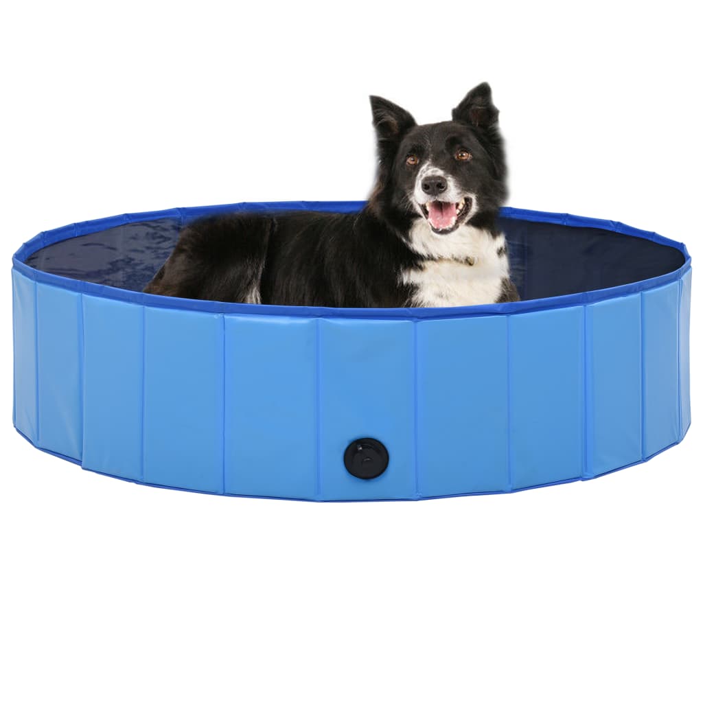 Piscine pliable pour chiens Bleu 120x30 cm PVC