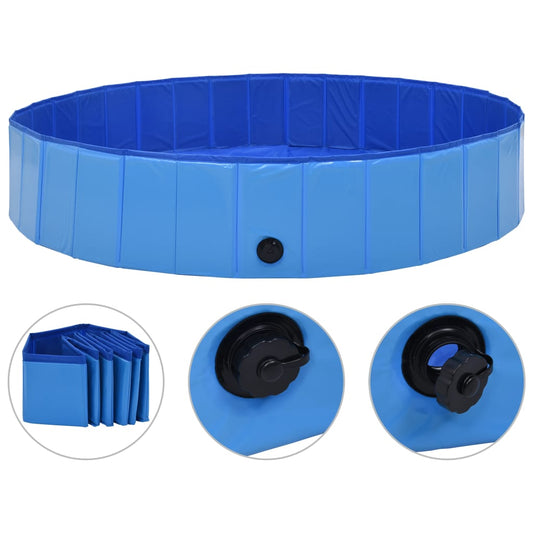 Piscine pliable pour chiens Bleu 160x30 cm PVC