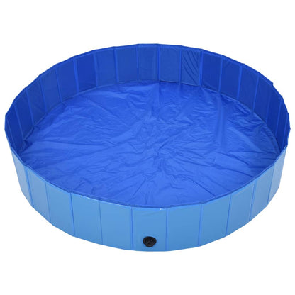 Piscine pliable pour chiens Bleu 160x30 cm PVC