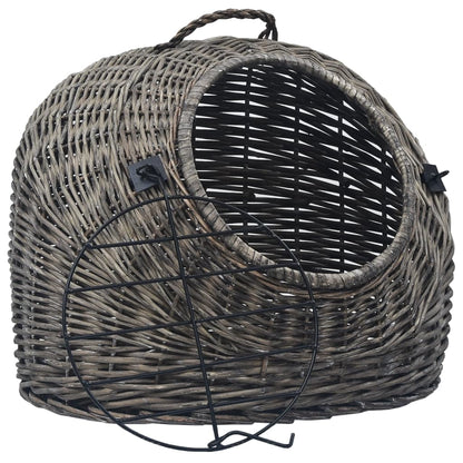 Cage de transport pour chats Gris 45x35x35 cm Saule naturel