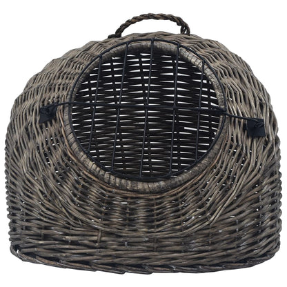 Cage de transport pour chats Gris 45x35x35 cm Saule naturel