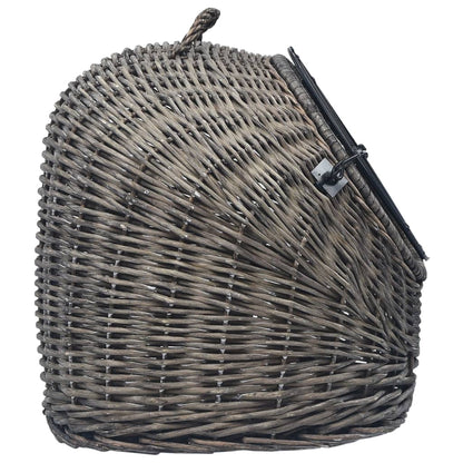 Cage de transport pour chats Gris 45x35x35 cm Saule naturel