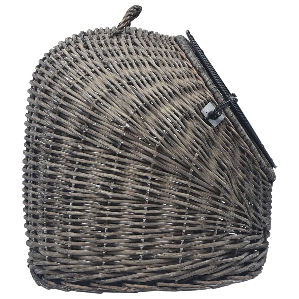 Cage de transport pour chats Gris 50x42x40 cm Saule naturel