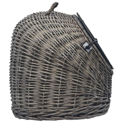 Cage de transport pour chats Gris 60x45x45 cm Saule naturel