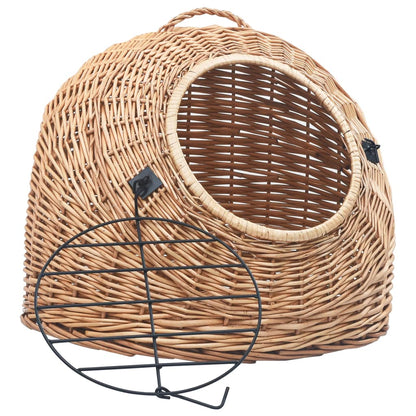 Cage de transport pour chats 45x35x35 cm Saule naturel