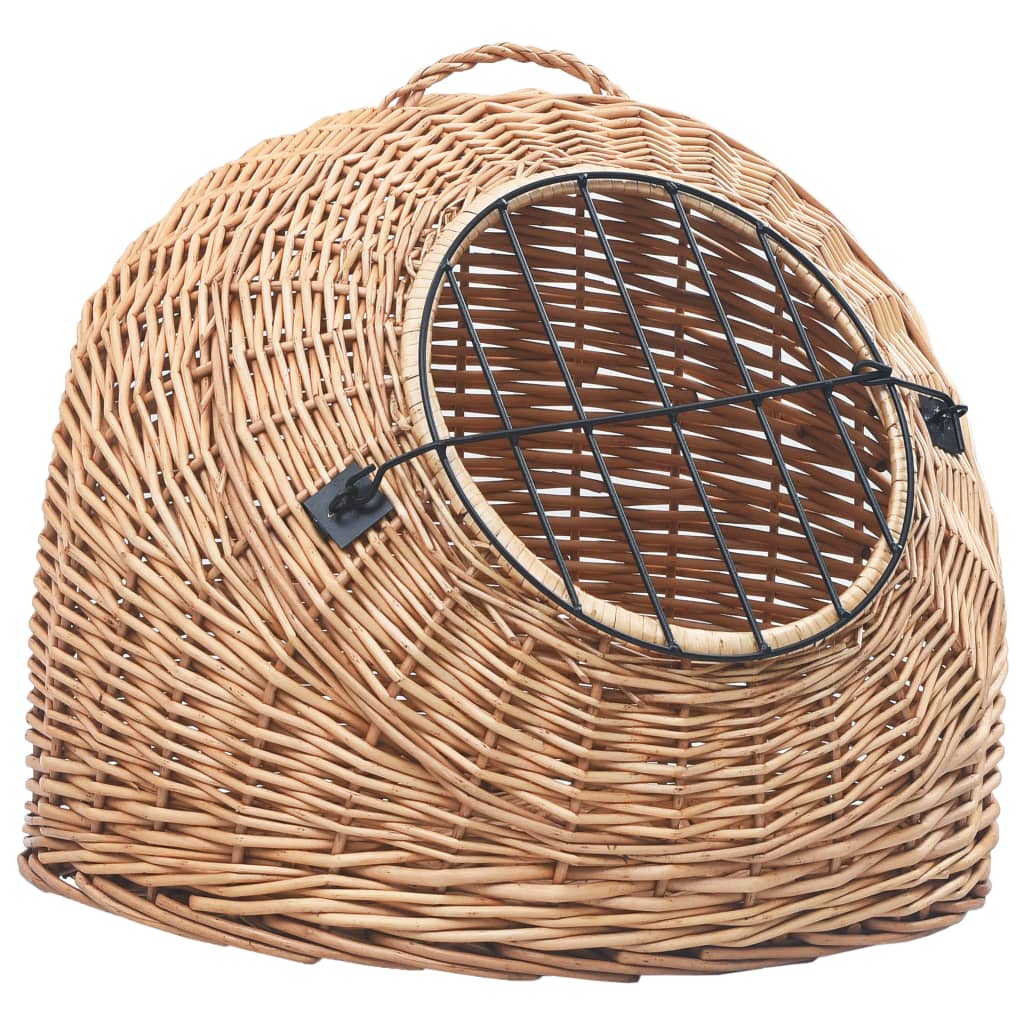 Cage de transport pour chats 45x35x35 cm Saule naturel