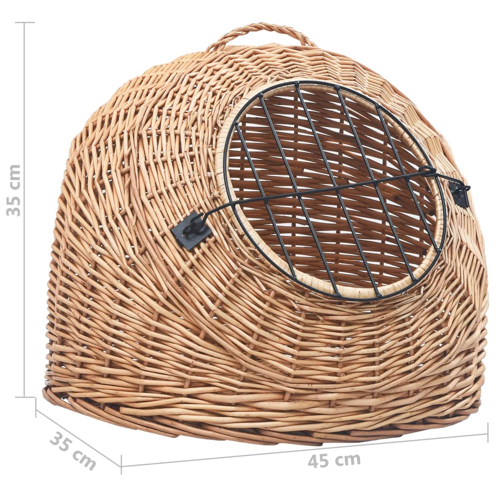 Cage de transport pour chats 45x35x35 cm Saule naturel