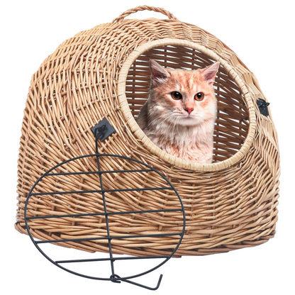 Cage de transport pour chats 45x35x35 cm Saule naturel