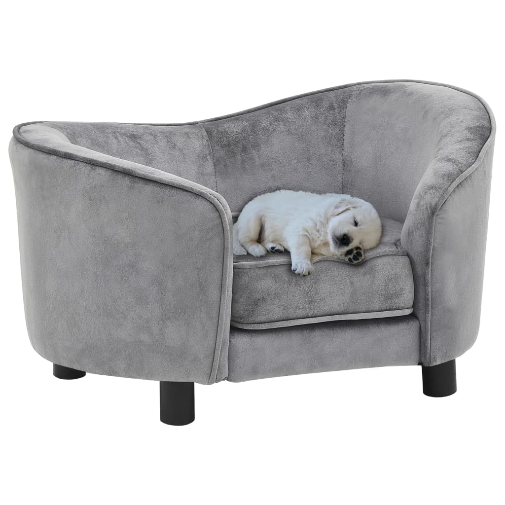 Canapé pour chien Gris 69x49x40 cm Peluche