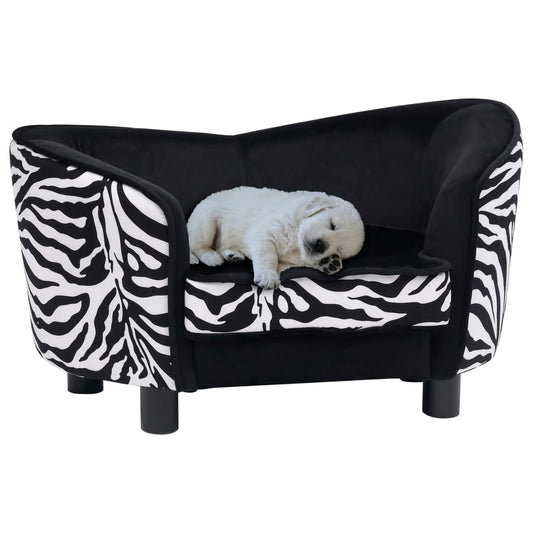 Canapé pour chien Noir 68x38x38 cm Peluche