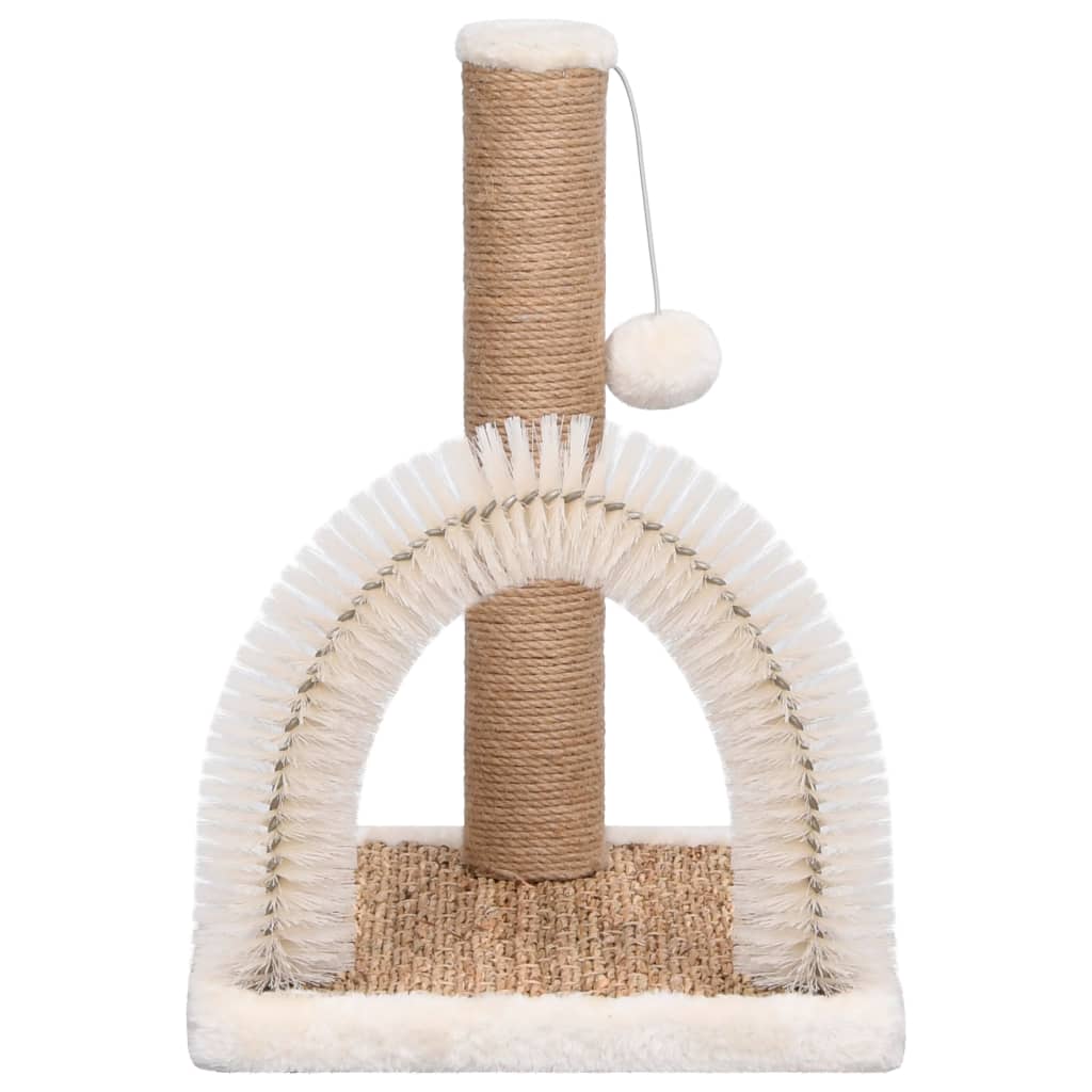 Arbre à chat avec brosse de toilettage en arche et grattoir