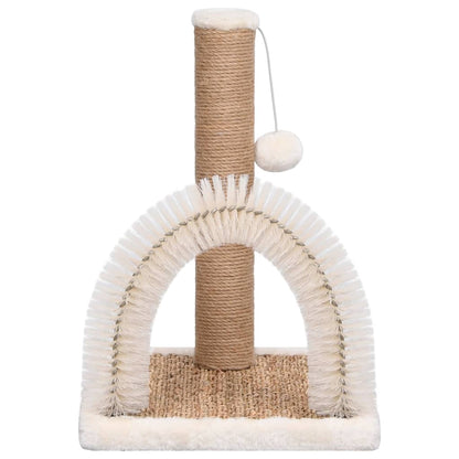 Arbre à chat avec brosse de toilettage en arche et grattoir