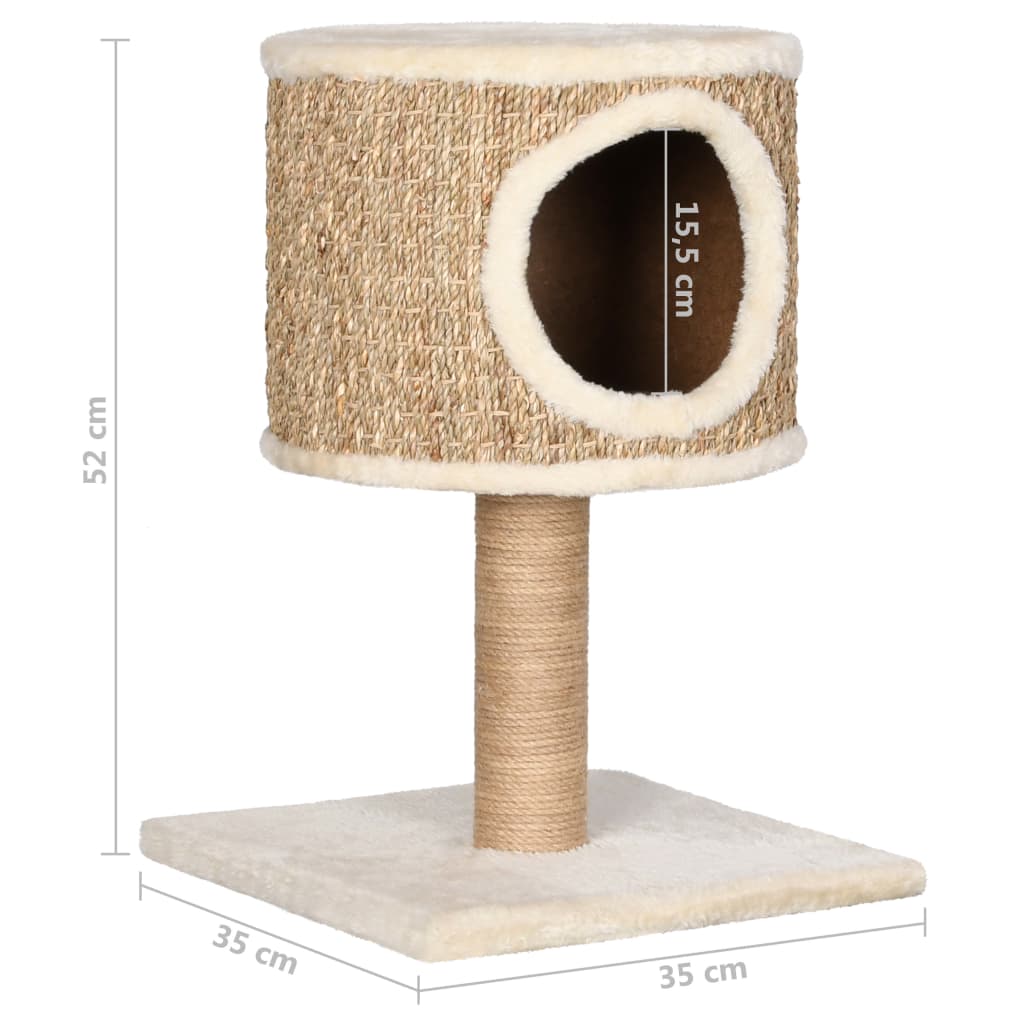 Arbre à chat avec appartement et griffoir 52 cm Herbiers marins