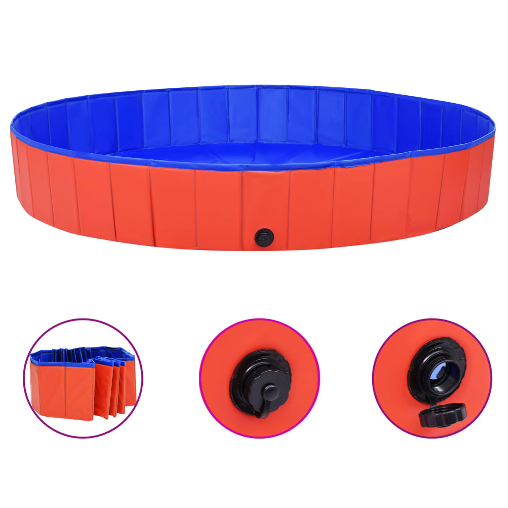 Piscine pliable pour chiens Rouge 200x30 cm PVC