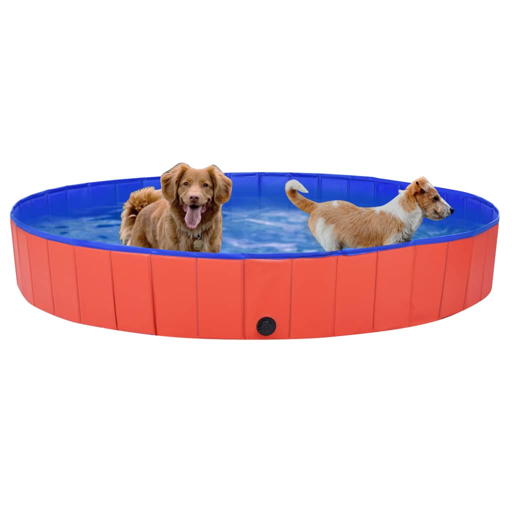 Piscine pliable pour chiens Rouge 200x30 cm PVC