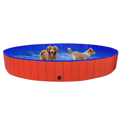 Piscine pliable pour chiens Rouge 300x40 cm PVC