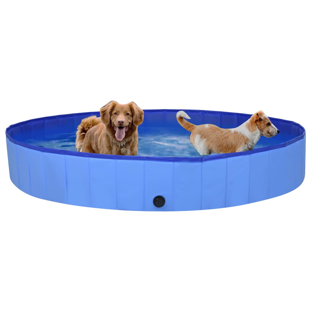 Piscine pliable pour chiens Bleu 200x30 cm PVC