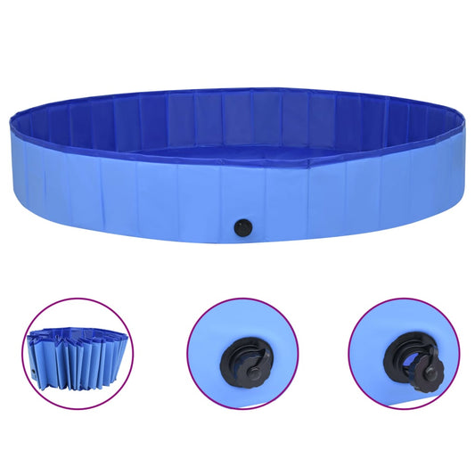 Piscine pliable pour chiens Bleu 300x40 cm PVC