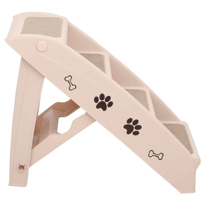 Escaliers pliables pour chiens Crème 62x40x49,5 cm