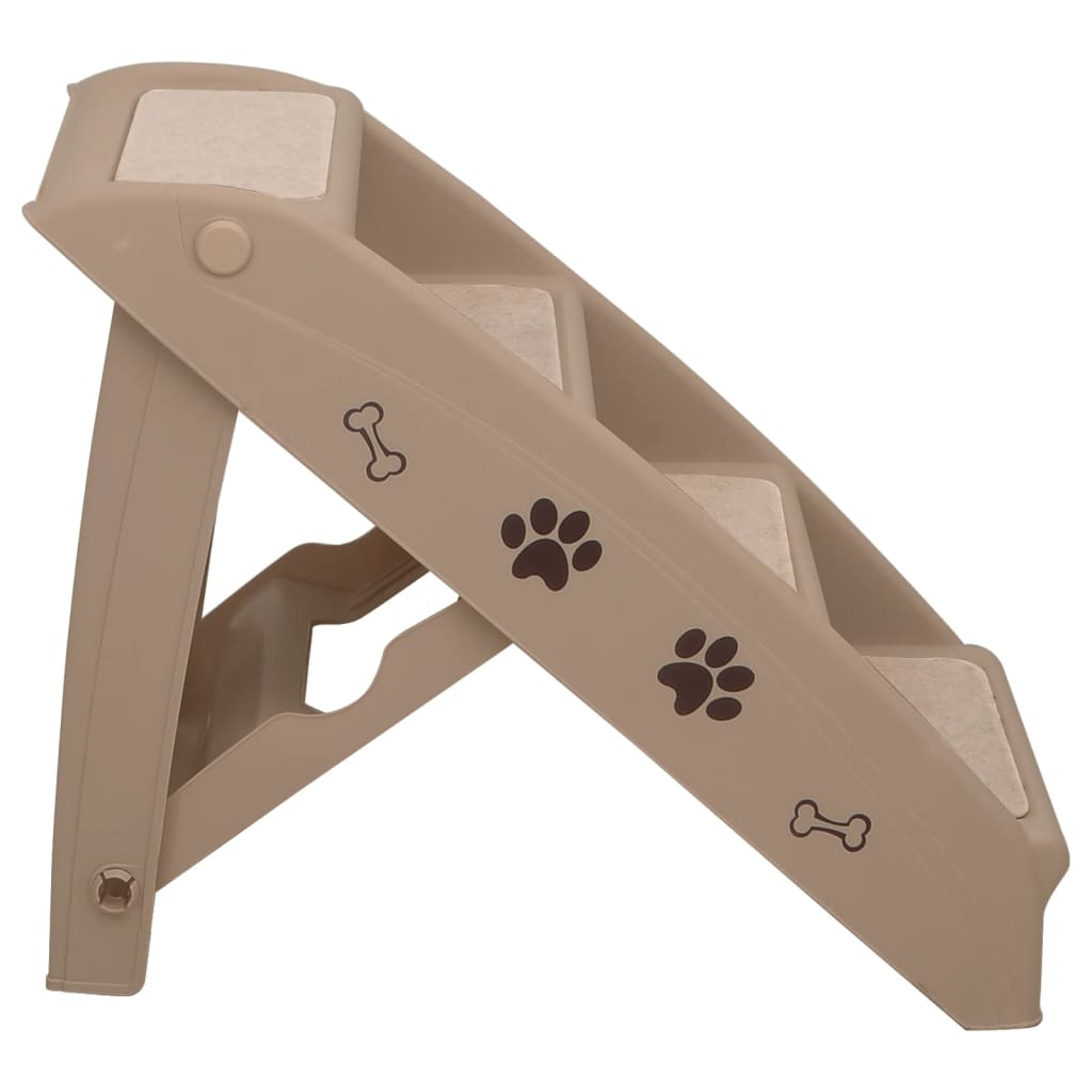 Escaliers pliables pour chiens Marron 62x40x49,5 cm