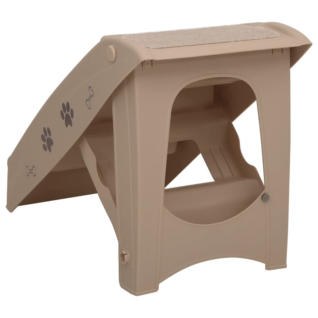 Escaliers pliables pour chiens Marron 62x40x49,5 cm