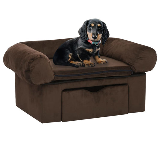 Canapé pour chien avec tiroir Marron 75x50x38 cm Peluche