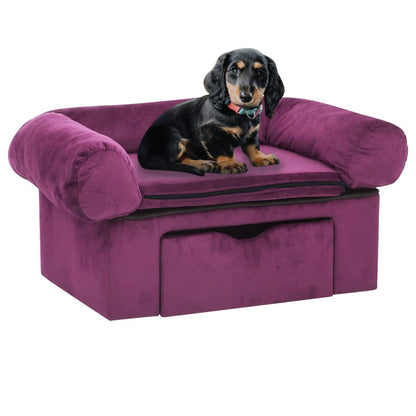 Canapé pour chien avec tiroir Bordeaux 75x50x38 cm Peluche