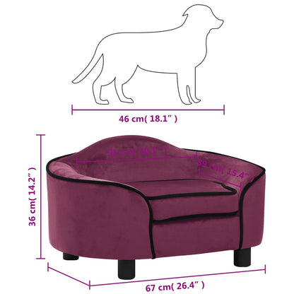 Canapé pour chien Bordeaux 67x47x36 cm Peluche