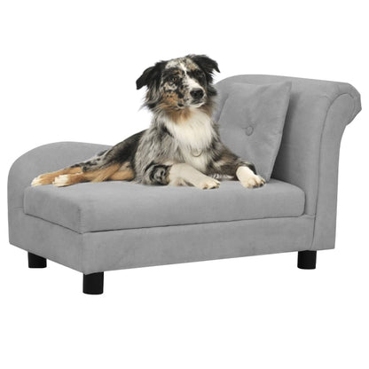 Canapé pour chien avec oreiller Gris 83x44x44 cm Peluche