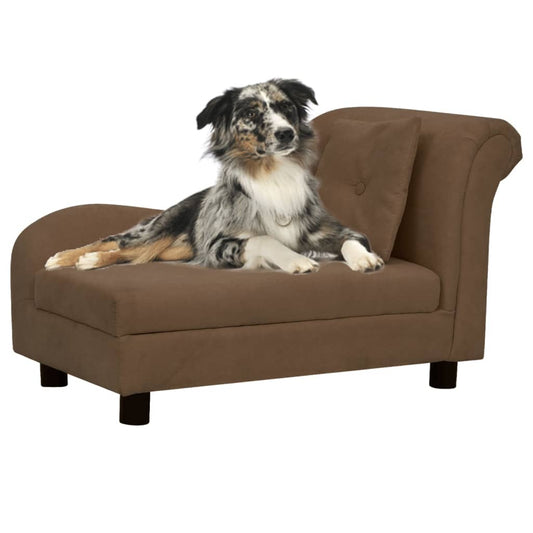 Canapé pour chien avec oreiller Marron 83x44x44 cm Peluche