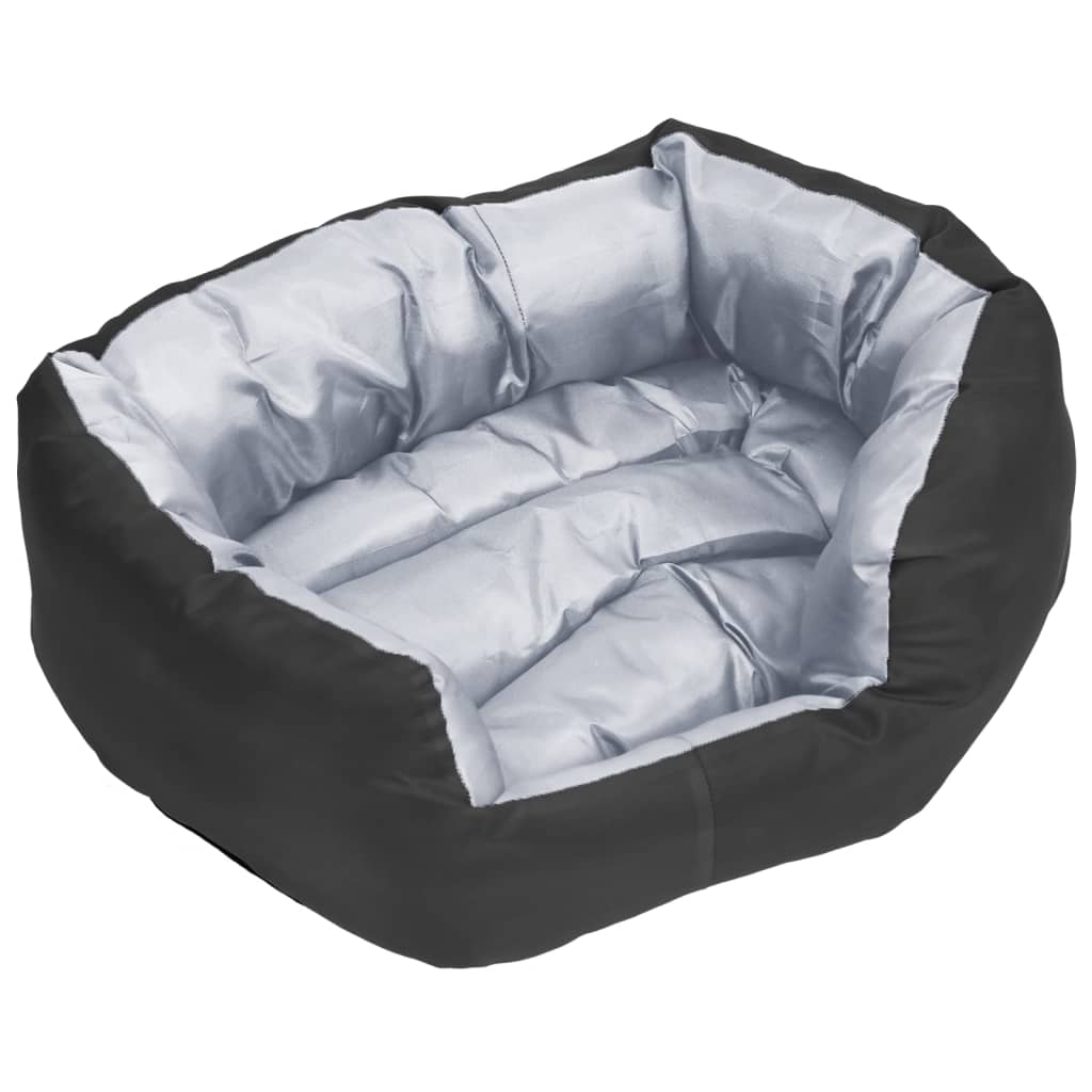 Coussin réversible lavable pour chien Gris et noir 65x50x20 cm