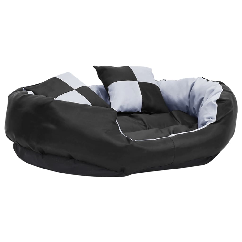 Coussin réversible lavable pour chien Gris et noir 85x70x20 cm