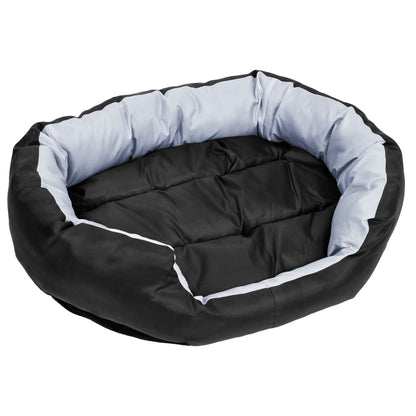 Coussin réversible lavable pour chien Gris et noir 85x70x20 cm