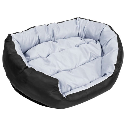 Coussin réversible lavable pour chien Gris et noir 85x70x20 cm