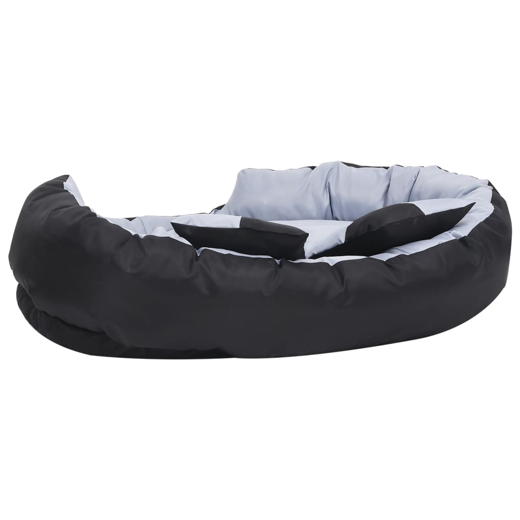 Coussin réversible lavable pour chien Gris et noir 110x80x23 cm