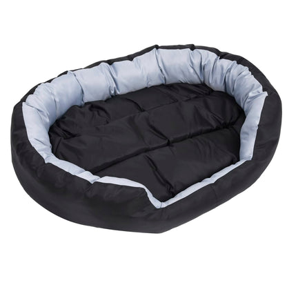 Coussin réversible lavable pour chien Gris et noir 110x80x23 cm