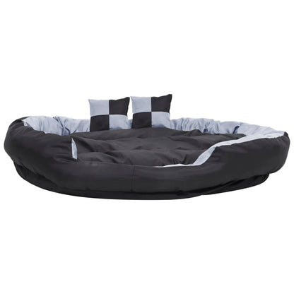 Coussin réversible lavable pour chien Gris et noir 150x120x25cm