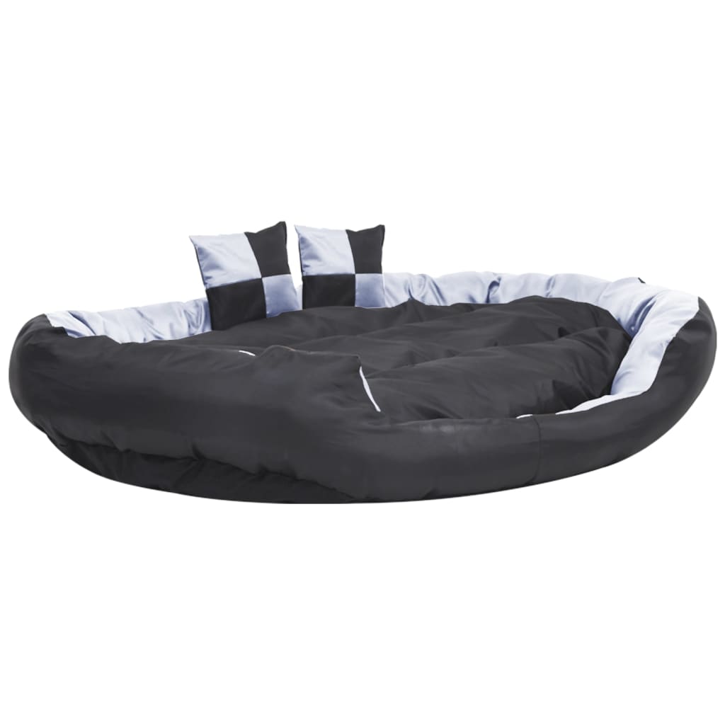 Coussin réversible lavable pour chien Gris et noir 150x120x25cm