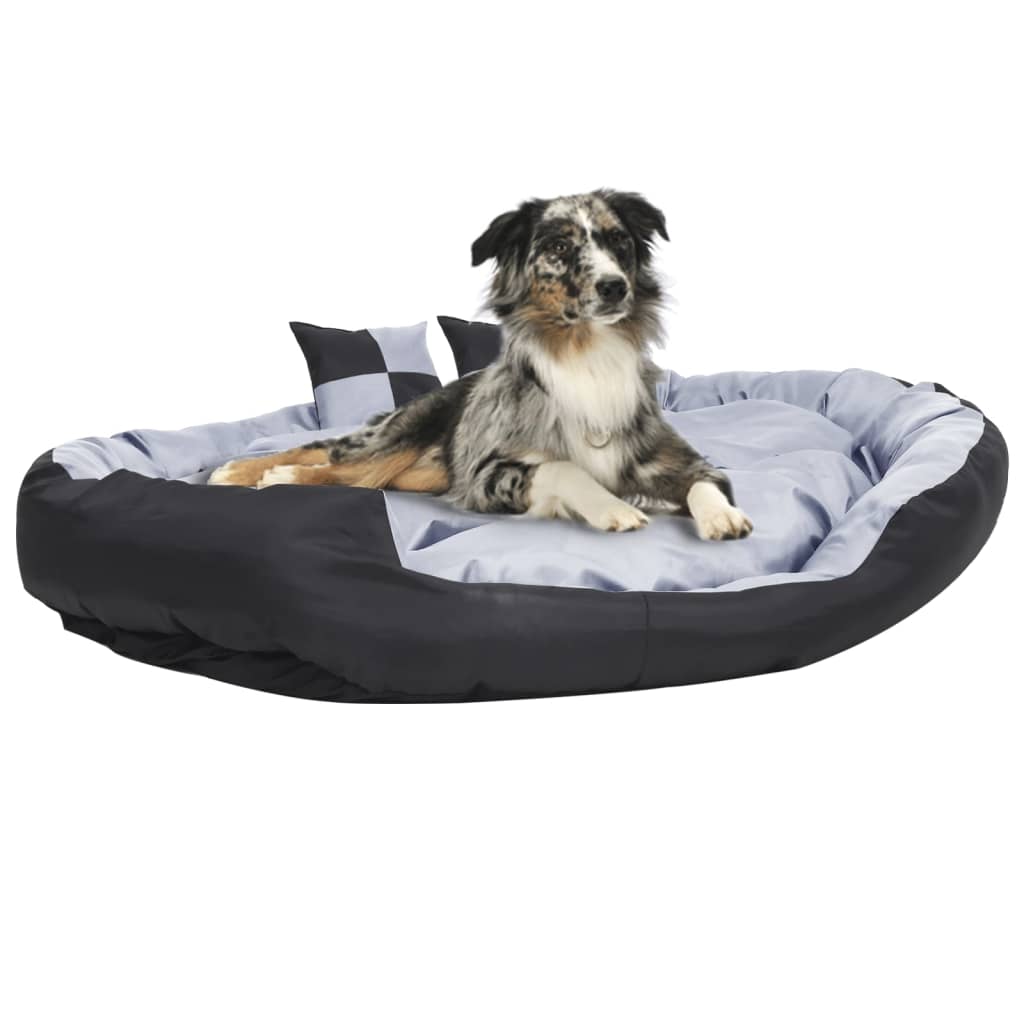 Coussin réversible lavable pour chien Gris et noir 150x120x25cm