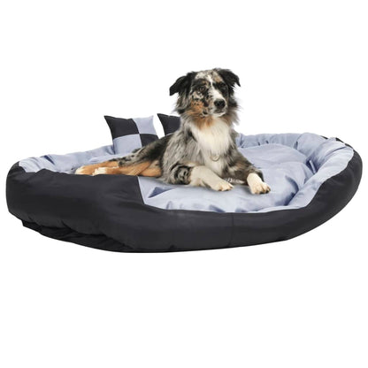 Coussin réversible lavable pour chien Gris et noir 150x120x25cm