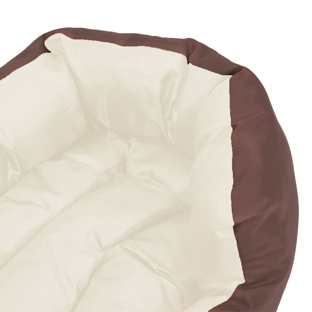 Coussin réversible lavable de chien Marron et crème 65x50x20 cm