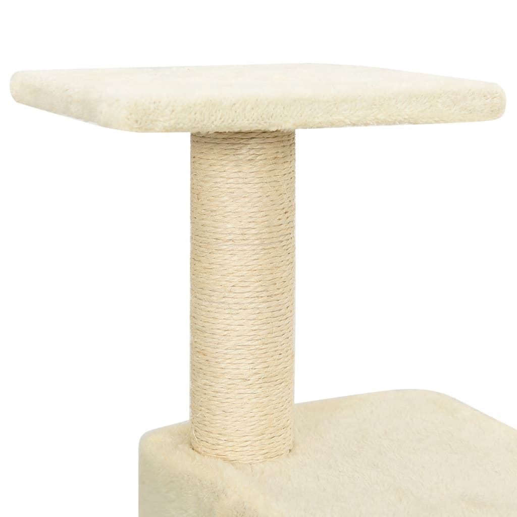 Arbre à chat avec griffoirs en sisal crème 118,5 cm