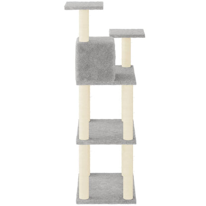 Arbre à chat avec griffoirs en sisal gris clair 118,5 cm