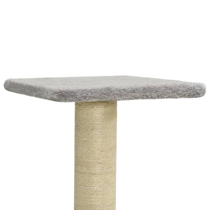 Arbre à chat avec griffoirs en sisal gris clair 118,5 cm