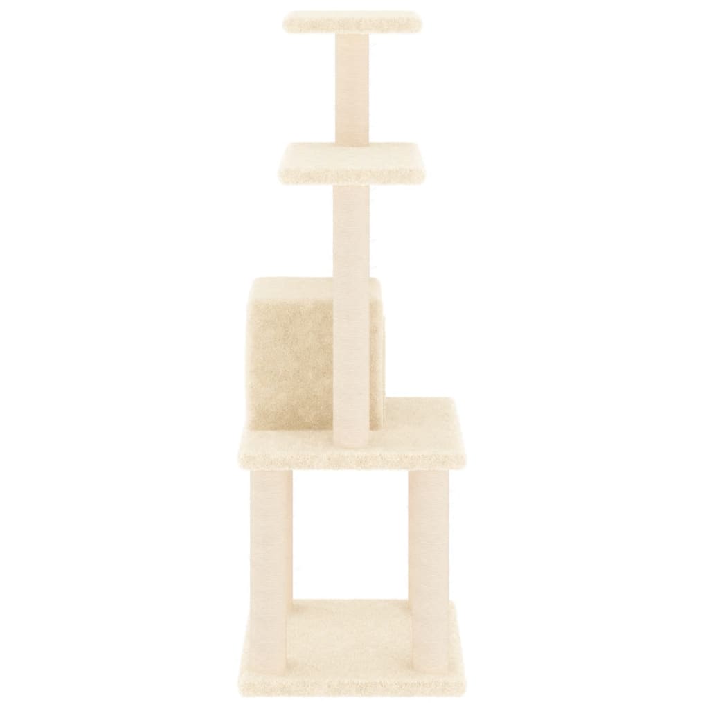 Arbre à chat avec griffoirs en sisal Crème 105 cm