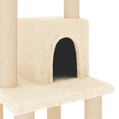 Arbre à chat avec griffoirs en sisal Crème 105 cm