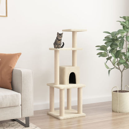 Arbre à chat avec griffoirs en sisal Crème 105 cm