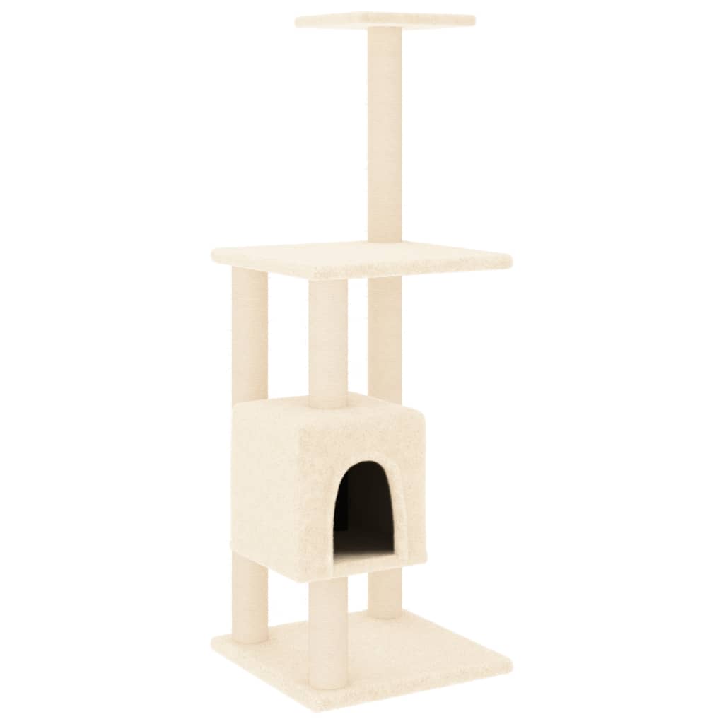 Arbre à chat avec griffoirs en sisal Crème 104 cm